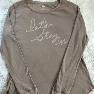 Old Navy “Let’s Stay In” Thermal Shirt. XL